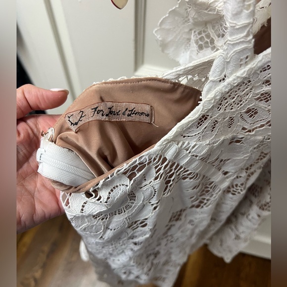 For Love & Lemons Gianna Mini Lace Apron Dress Size M - Picture 10 of 11